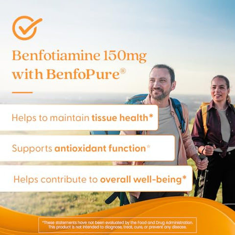 Doctor's BEST - Doctor’s Best Benfotiamine 150 com BenfoPure – Ajuda a Manter o Metabolismo da Glicose, Não-OGM, Vegano, Livre de Glúten e Soja, 150 mg, 360 Cápsulas Vegetais
