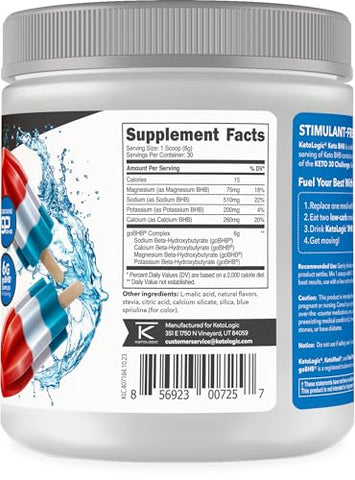 Keto BHB – Patriot Pop Flavor | 30 Porções – Suplemento de Cetonas Exógenas com goBHB, Sais de Beta-Hidroxibutirato | 30g - Ketologic