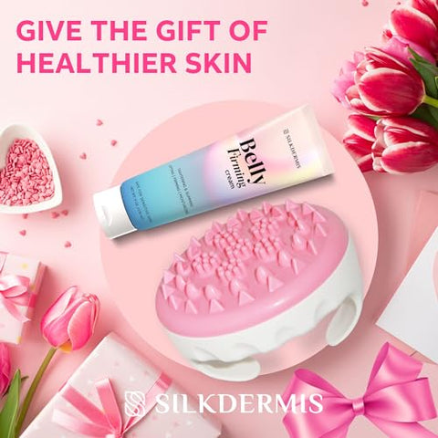 SILKDERMIS - Creme Firmador para Barriga com Massageador Anti-Celulite: Creme para Reafirmar a Pele e Remover Celulite no Estômago