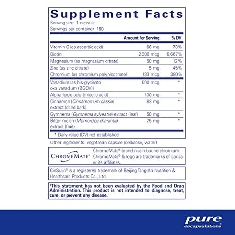 GlucoFunction | Suporte abrangente para o metabolismo saudável de carboidratos | 180 Cápsulas - Pure Encapsulations
