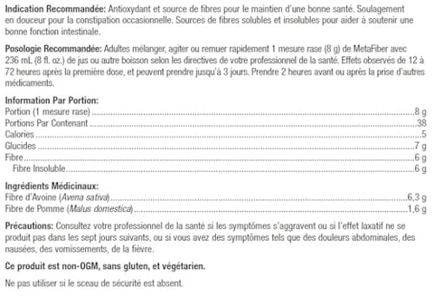 MetaFiber – 6g de Fibras Alimentares – Suporte para Regularidade Intestinal - Metagenics