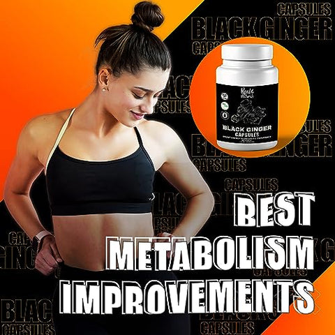 Real Naturals - Cápsulas de Extrato de Gengibre Preto para Homens 500 mg (100 Cápsulas) Vegano – Kaempferia Parviflora para Resistência e Desempenho Geral