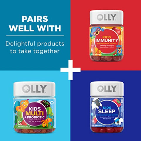 Kids Chillax Gummies – Suplemento de Magnésio, L-Teanina e Melissa, Sabor Sorvete – Marca OLLY - OLLY
