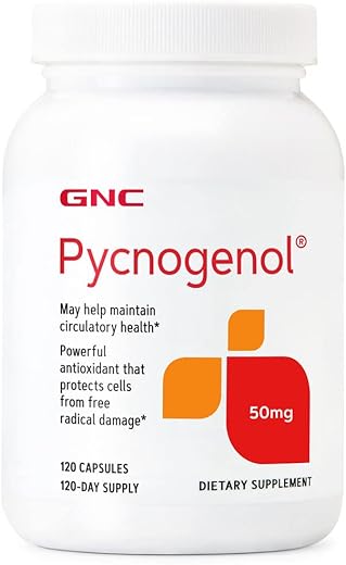 Pycnogenol 50mg, 120 Cápsulas, Saúde Circulatória Mantida - GNC