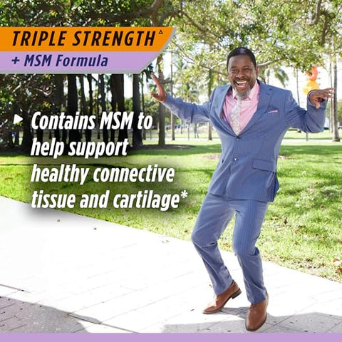 Triple Strength(5) com MSM, Suplemento para Saúde das Articulações com Glucosamina, Comprimidos Revestidos, 80 Unidades - Osteo Bi-Flex