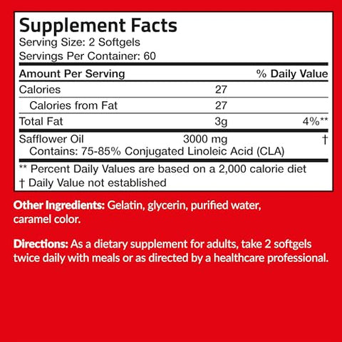 CLA 3000 Extra Alta Potência – Ácido Linoleico Conjugado Não Estimulante, Não GMO, 120 Softgels - Futurebiotics