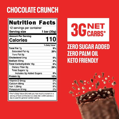 Barras de Chocolate – Barra de Doces com Cobertura de Chocolate Keto, Sem Glúten, Baixa Caloria, Baixo Carboidrato, à Base de Plantas, Lanches Ricos em Fibras, Sem Açúcar Adicionado, Barras Embaladas Individualmente de 28g, Pacote com 12 Unidades - NEOH