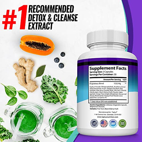 Keto Detox Pills – Fórmula Avançada de Limpeza com Extrato de Açaí Natural de 1532 Mg, Elimina Toxinas – Marca Toplux - Toplux