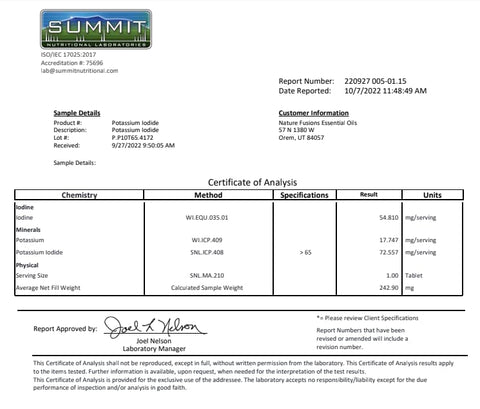 Nature's Fusions - Comprimidos de Iodeto de Potássio (5 Pacotes) 130mg – 700 Comprimidos EXP 10/2032 – Comprimidos de Iodo – Pílulas de Iodeto de Potássio – YODO Naciente – Pílulas de KI – Comprimidos de Iodeto de Potássio – Yoduro de