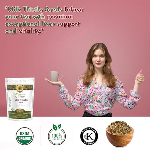 Organic Way - Sementes de Cardo Mariano Orgânico (Silybum marianum) – Colheita Selvagem Europeia, Orgânico