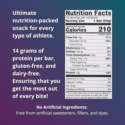 Fuel 4 Ever - Fuel4Ever Barras de Proteína de Colágeno | 14g de Proteína, Sem Glúten, Sem Laticínios, Sem Açúcar ou Ingredientes Artificiais Adicionados | Caixa com 12 Barras de Sabor Chocolate Amêndoa