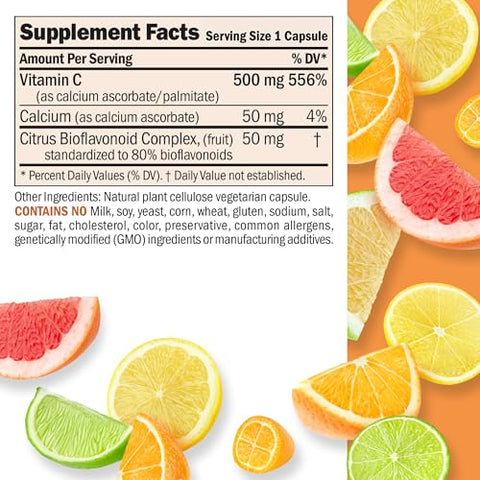 ANDREW LESSMAN - Andrew Lessman Vitamina C 500 Complexo 180 Cápsulas – Vitamina C Não Ácida com Bioflavonoides Cítricos para Suporte ao Sistema Imunológico e Antioxidante, Sem Desconforto Estomacal, Fácil de Ingerir