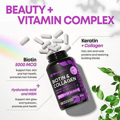 SimplyVital - Vitaminas de Biotina para Cabelo e Pele – Fortaleça e Revitalize | Marca XYZ