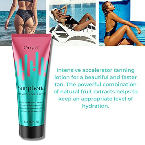 Sunphoria Acelerador de Bronzeamento | Loção Bronzeadora sem Bronzer para Ambientes Internos | 200ml - Onyx