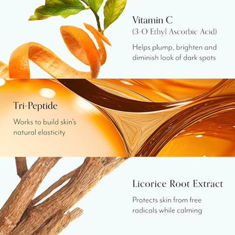 Soro Facial Clareador Bliss Bright Idea Vitamina C Tri-Peptídeo Colágeno – Anti-Envelhecimento, Reduz Manchas Escuras, Aumenta Elasticidade da Pele – Limpo – Vegano