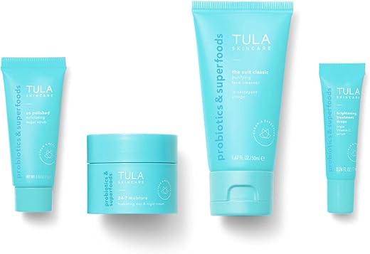 TULA - Kit de Viagem Best Sellers Tula Skin Care On the Go | Limpeza Facial, Hidratante Diurno | 100ml, 50g