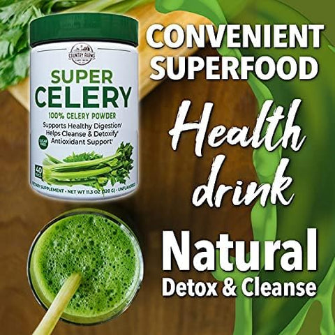 Super Celery Powder: Pó de Aipo 100% Natural, Favorece a Digestão Saudável, Auxilia na Limpeza – 100g - COUNTRY FARMS
