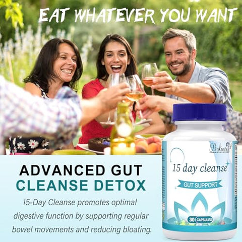 Balincer - 15 Dias de Limpeza Avançada do Intestino e Colón, Suporte para o Intestino, Detox Avançado de 15 Dias para Mulheres