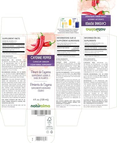 Pimenta Caiena (Capsicum annuum) Tintura sem Álcool de Frutas – Extrato Líquido em Gotas 120 ml – Suplemento Herbal Vegano - Naturalma