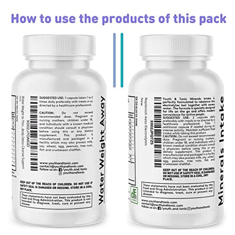 Youth & Tonic - Pílulas Redutoras de Inchaço e Barriga para uma Cintura Fina  | 100% Natural | Resultados Rápidos