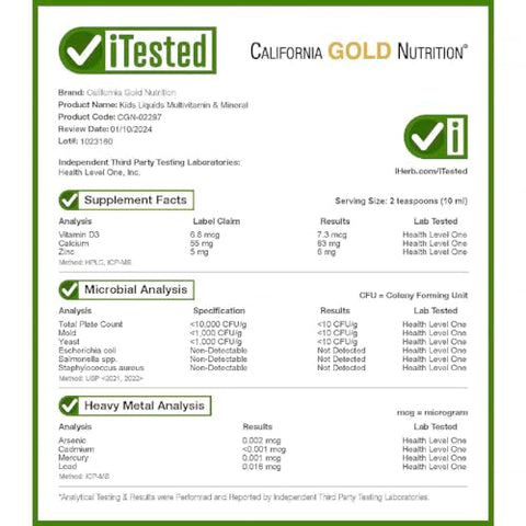 Multivitamínico Líquido de Alta Qualidade – 500ml - California Gold Nutrition