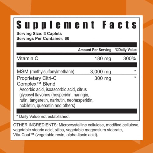 Freelife MSM Ultra | 3.000 mg MSM Complexo Citri-C Proprietário com Vitamina C | Suplemento Methylsulfonylmethane Definitivo | Ósseo - Youngevity
