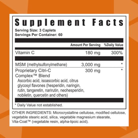 Freelife MSM Ultra | 3.000 mg MSM Complexo Citri-C Proprietário com Vitamina C | Suplemento Methylsulfonylmethane Definitivo | Ósseo - Youngevity