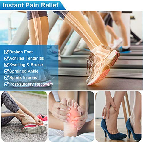 Relief Expert - Alívio Expert – Envoltório de Gelo para Tornozelo e Pé, Gel Reutilizável com Terapia de Compressão Fria, para Lesões, Tendinite de Aquiles e Fascite Plantar – Azul