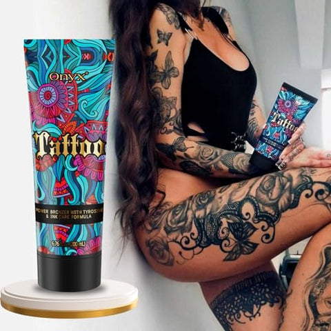 Loção Bronzeadora Onyx Tattoo com Proteção contra Desbotamento e Cuidado para Tinta