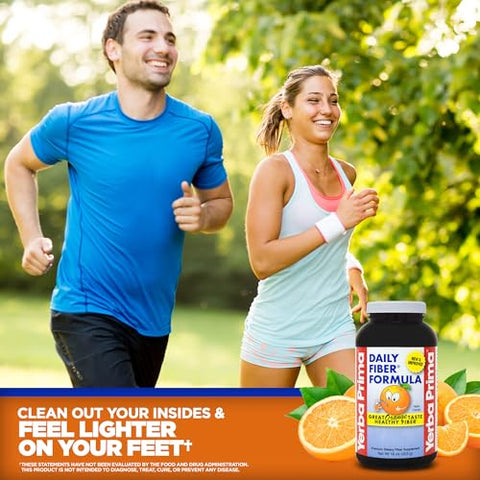 Fórmula Diária de Fibra 16 oz (Pacote com 2) – Suplemento Premium de Fibra Dietética, Sem OGM, Sem Glúten, Fabricado nos EUA, Sabor Laranja - Yerba Prima