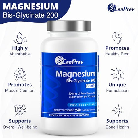 Magnésio Bisglicinato (240 Unidades, 200mg – Suave) - CanPrev