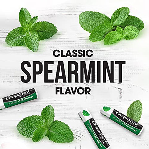 Classic Spearmint – Bálsamo Labial em Tubos, Cuidado Labial com Spearmint – 4,25g (Embalagem com 12 unidades) - ChapStick