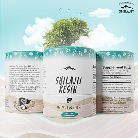 Pure Himalayan Shilajit - Shilajit Puro do Himalaia, Alta Potência Nutricional, Resina de Shilajit Grau A com 85 Minerais Traços Derivados de Plantas e Ácido Fúlvico, Energia