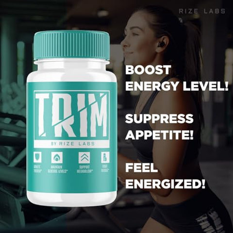 rize labs - Trim Capsulas para Perda de Peso Avançada, Especialmente Formuladas para a Fase de Corte e Escultura, Avaliações do Trim (60 Cápsulas)