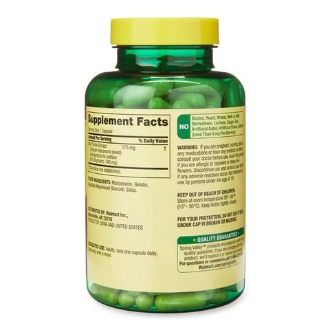 Spring Valley Extrato Padronizado de Cardo Mariano, 175 mg, 180 Comprimidos – Tamanho Econômico. Sem Glúten, Levedura, Trigo, Leite ou Derivados do Leite, Lactose, Açúcar ou Soja - Convergence