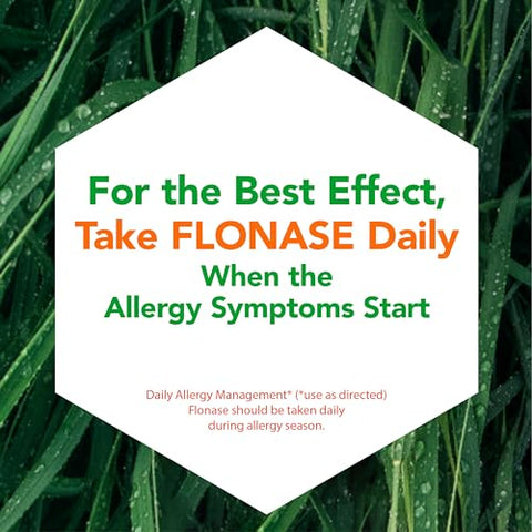 Spray Nasal Alívio de Alergia, 24 Horas de Alívio Multissintomas sem Sonolência – 144 Pulverizações, Pacote Bônus de Lenços (1 Unidade) - Flonase