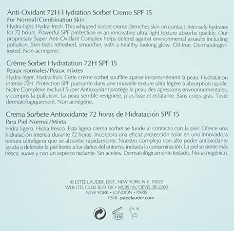 Estée Lauder - Estee Lauder DayWear 72H Creme Sorbet Hidratante Antioxidante SPF 15 50ml para Pele Normal