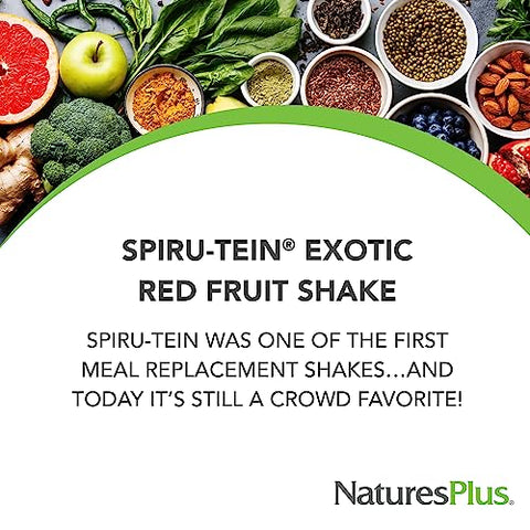 Natures Plus - NATURES PLUS Shake de Frutas Exóticas Spirutein Vermelho, 1 EA – Energético e Nutritivo