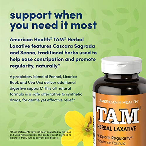 Suplemento de Fibras Alimentares, Laxante Herbal Tam, 250 Comprimidos - American Health