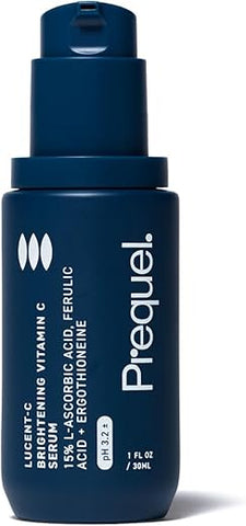 Skin – Sérum Facial de Vitamina C Lucent-C – Tratamento Facial com Ácido L-Ascórbico e Ácido Ferúlico – 30ml - Prequel