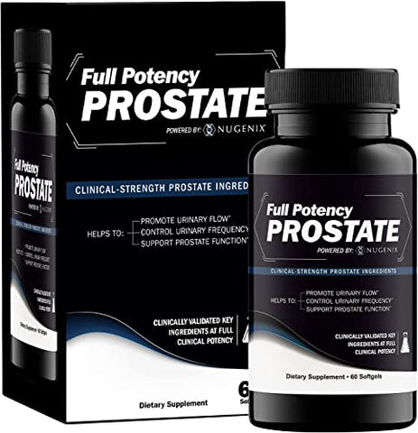 Full Potency Prostate – Suporte para a Próstata, Saúde Masculina, Potência Clínica, Saw Palmetto, Aumento do Fluxo e Frequência Urinária, e Suporte à Próstata - Nugenix