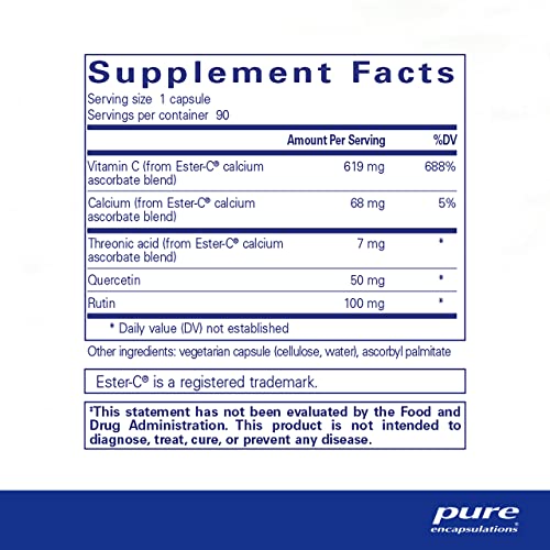Ester-C: Vitamina C de Alta Absorção em Cápsulas de 1000mg - Pure Encapsulations
