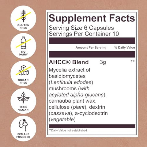 AHCC Extra Forte, 3g por Porção, Suporte Imunológico, Melhora do Desempenho Imunológico, Auxilia na Concentração, Vegano, Sem Glúten, Sem Açúcar, 100% Natural - SHII