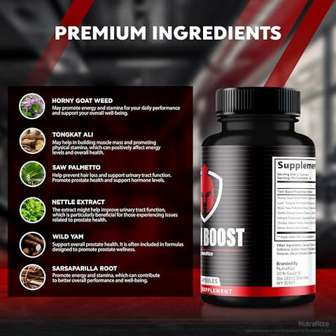 NutraRize - Titan Boost – Suplemento Masculino para Aumento de Desempenho – 2 Unidades – Fórmula Potente com Tongkat Ali e Wild Yam Root – Oficial