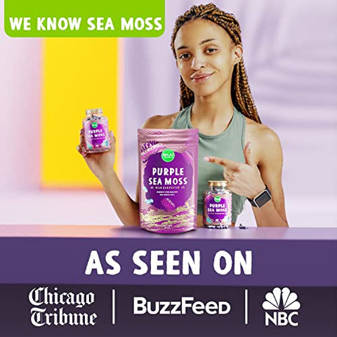 Maju Superfoods - Cápsulas Poderosas de Sea Moss Roxo da MAJU (60 un), Minerais Roxos de Alta Potência, Chondrus Crispus, Mais Forte que Gel, Comparado com Cápsulas de Irish Seamoss Orgânico, Colheita Selvagem