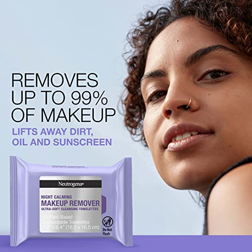 Lenços de Limpeza Noturna para Remoção de Maquiagem, Calmantes e Descartáveis, para Remover Sujeira e Oleosidade – 50 unidades - Neutrogena