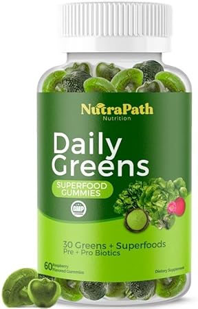 NutraPath - Superfood Daily Greens Gummies – Frutas, Vegetais e Super Alimentos para Imunidade e Energia – 60 Gummies