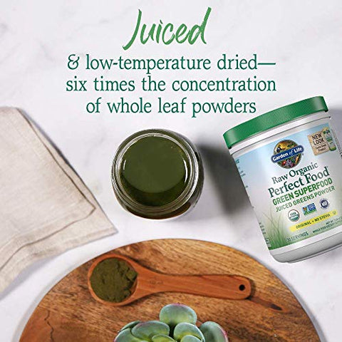 Raw Organic Perfect Food – Pó de Verdes Superfood Juiced – Original Sem Stevia – 454g - Garden of Life