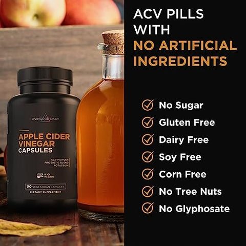 Cápsulas de Vinagre de Maçã com A Mãe (1500mg) – Pílulas de AVC com Probióticos | Livingood Daily - Livingood Daily
