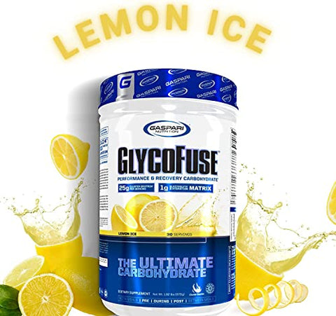 Glycofuse: Carboidrato de Desempenho e Recuperação, 25g Cluster Dextrin e 1g Matriz de Eletrólitos e Hidratação (30 Porções, Limão Gelado) - Gaspari Nutrition